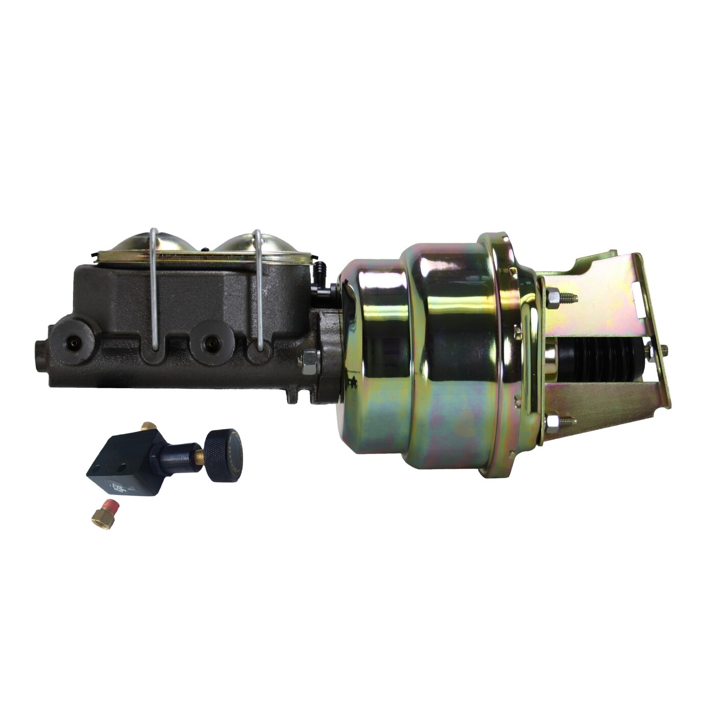 LEED Brakes 7 inch dual power booster, 1-1/8 inch bore master adjustable valve (Zinc)